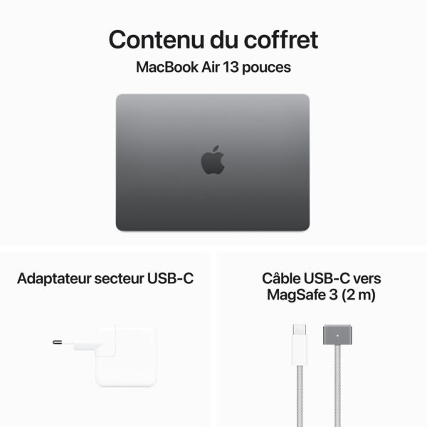 Apple MacBook Air M3 13 pouces (2024) Gris sidéral 16 Go/256 Go