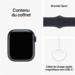 Apple Watch Series 9 Boîtier en Aluminium (41 mm / GPS) - Bracelet Sport Minuit