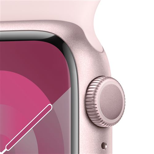 Apple Watch Series 9 Boîtier en Aluminium (45 mm / GPS) - Bracelet Sport Rose