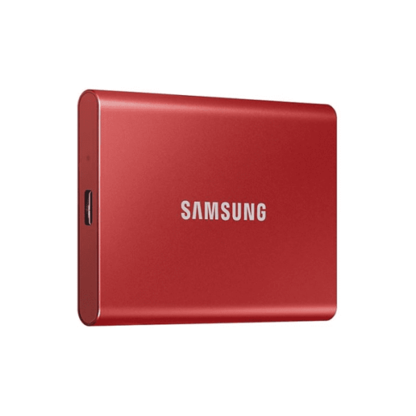 Disque SSD Externe Samsung Portable T7 500 Go USB 3.2 Rouge métallique